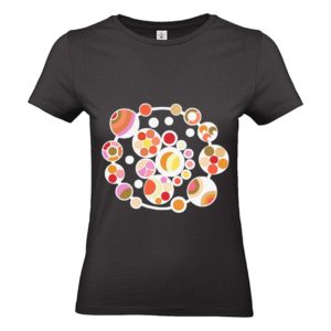 Camiseta mujer en orbita negra