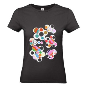 Camiseta mujer burbujas negra