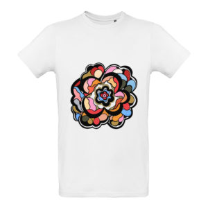 Camiseta unisex dos flores blanca