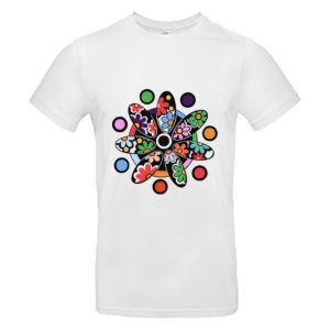 Camiseta unisex siete pétalos blanca