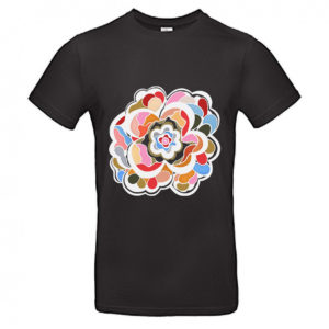 Camiseta unisex dos flores negra