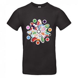 Camiseta unisex siete pétalos negra