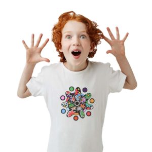 Camiseta infantil siete pétalos