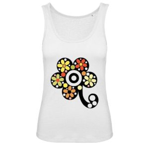 Camiseta tirantes flor y flor blanca