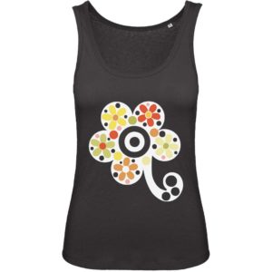 Camiseta tirantes flor y flor negra