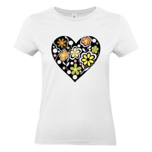 Camiseta mujer corazón silvestre blanca