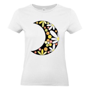 Camiseta mujer luna lunera blanca