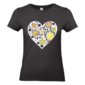 Camiseta mujer corazón silvestre negra