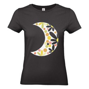 Camiseta mujer luna lunera negra
