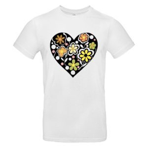 Camiseta unisex corazón silvestre blanca