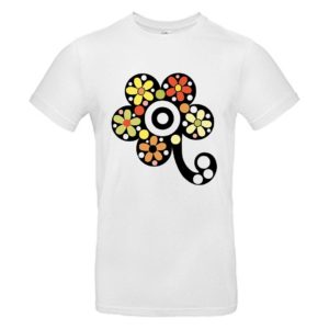 Camiseta unisex flor y flor blanca