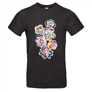 Camiseta unisex bouquet negra
