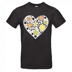 Camiseta unisex corazón silvestre negra