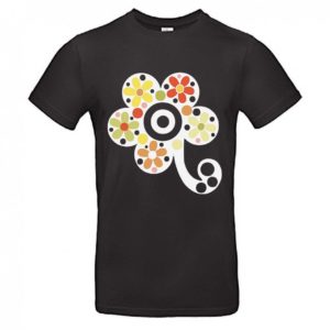 Camiseta unisex flor y flor negra
