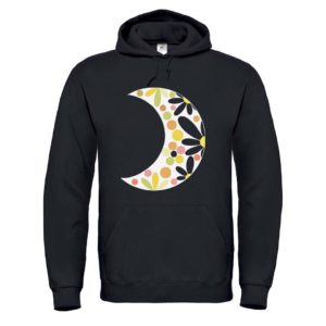 Sudadera con capucha luna lunera negra