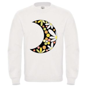 Sudadera sin capucha luna lunera blanca