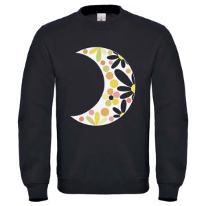 Sudadera sin capucha luna lunera negra